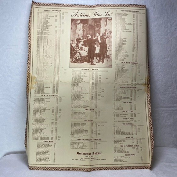 Antique Antoine's Wine List Restaurant New Orleans Louisiana Vintage Menu - Picture 2 of 14